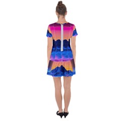 Drop Hem Mini Chiffon Dress 
