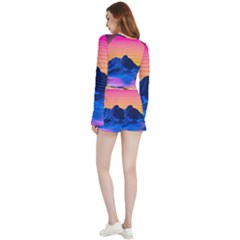 Velvet Wrap Crop Top and Shorts Set 