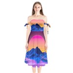 Outrun-vaporwave-hd-wallpaper-preview Shoulder Tie Bardot Midi Dress