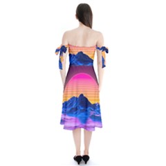 Shoulder Tie Bardot Midi Dress 