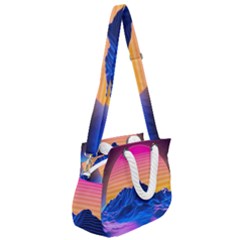 Rope Handles Shoulder Strap Bag 