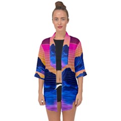 Open Front Chiffon Kimono 