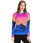 Outrun-vaporwave-hd-wallpaper-preview Women s Long Sleeve Rash Guard