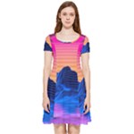 Outrun-vaporwave-hd-wallpaper-preview Inside Out Cap Sleeve Dress