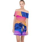 Outrun-vaporwave-hd-wallpaper-preview Off Shoulder Chiffon Dress