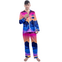 Men s Long Sleeve Satin Pajamas Set 