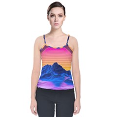 Velvet Spaghetti Strap Top 