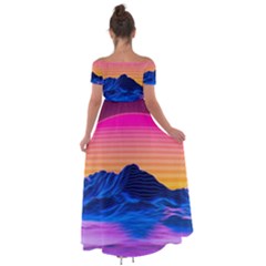 Off Shoulder Open Front Chiffon Dress 