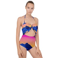 Scallop Top Cut Out Swimsuit 