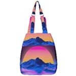 Outrun-vaporwave-hd-wallpaper-preview Center Zip Backpack