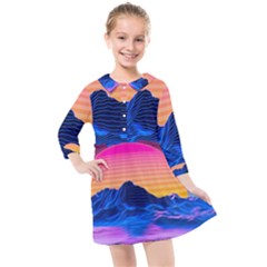 Kids  Quarter Sleeve Shirt Dress 