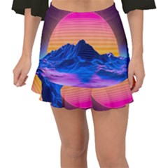 Fishtail Mini Chiffon Skirt 