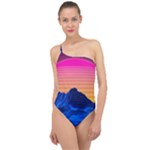 Outrun-vaporwave-hd-wallpaper-preview Classic One Shoulder Swimsuit