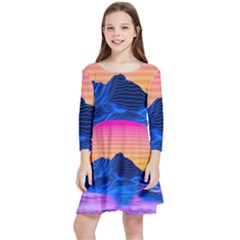 Kids  Quarter Sleeve Skater Dress 