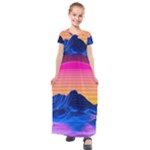 Outrun-vaporwave-hd-wallpaper-preview Kids  Short Sleeve Maxi Dress