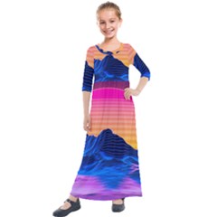 Kids  Quarter Sleeve Maxi Dress 