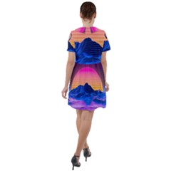 Short Sleeve Shoulder Cut Out Dress  
