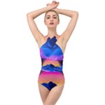Outrun-vaporwave-hd-wallpaper-preview Cross Front Low Back Swimsuit
