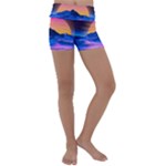 Outrun-vaporwave-hd-wallpaper-preview Kids  Lightweight Velour Yoga Shorts