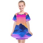 Outrun-vaporwave-hd-wallpaper-preview Kids  Smock Dress