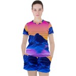 Outrun-vaporwave-hd-wallpaper-preview Women s Tee and Shorts Set