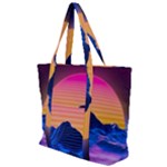 Outrun-vaporwave-hd-wallpaper-preview Zip Up Canvas Bag