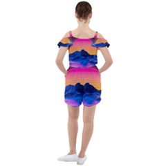 Ruffle Cut Out Chiffon Playsuit 