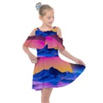 Outrun-vaporwave-hd-wallpaper-preview Kids  Shoulder Cutout Chiffon Dress