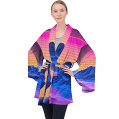 Long Sleeve Velvet Kimono  