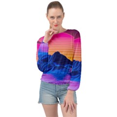 Banded Bottom Chiffon Top 