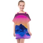Outrun-vaporwave-hd-wallpaper-preview Kids  One Piece Chiffon Dress