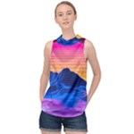 Outrun-vaporwave-hd-wallpaper-preview High Neck Satin Top