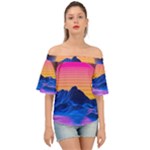 Outrun-vaporwave-hd-wallpaper-preview Off Shoulder Short Sleeve Top