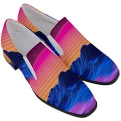 Women Slip On Heel Loafers 