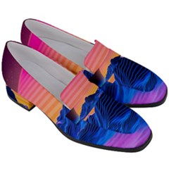 Women s Chunky Heel Loafers 