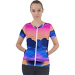 Outrun-vaporwave-hd-wallpaper-preview Short Sleeve Zip Up Jacket