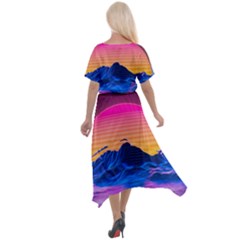 Cross Front Sharkbite Hem Maxi Dress 