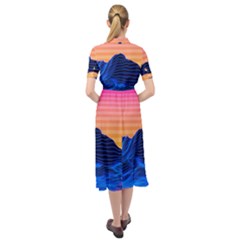 Keyhole Neckline Chiffon Dress 