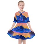 Outrun-vaporwave-hd-wallpaper-preview Kids  All Frills Chiffon Dress