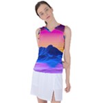 Outrun-vaporwave-hd-wallpaper-preview Women s Sleeveless Sports Top