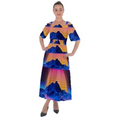 Shoulder Straps Boho Maxi Dress  