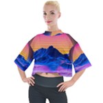 Outrun-vaporwave-hd-wallpaper-preview Mock Neck Tee