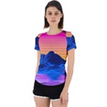 Outrun-vaporwave-hd-wallpaper-preview Back Cut Out Sport Tee