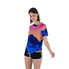 Asymmetrical Short Sleeve Sports T-Shirt 