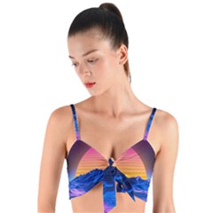 Woven Tie Front Bralet 