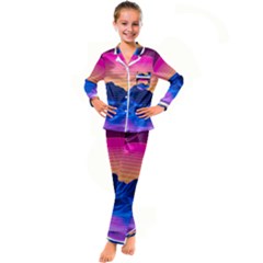 Kids  Satin Long Sleeve Pajamas Set 