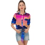 Outrun-vaporwave-hd-wallpaper-preview Tie Front Shirt 