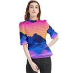 Outrun-vaporwave-hd-wallpaper-preview Frill Neck Blouse