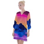 Outrun-vaporwave-hd-wallpaper-preview Open Neck Shift Dress