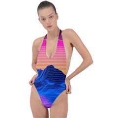 Backless Halter One Piece Swimsuit 